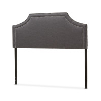 Baxton Studio BBT6566-Dark Grey-Full HB Avignon Upholstered Full Size Headboard